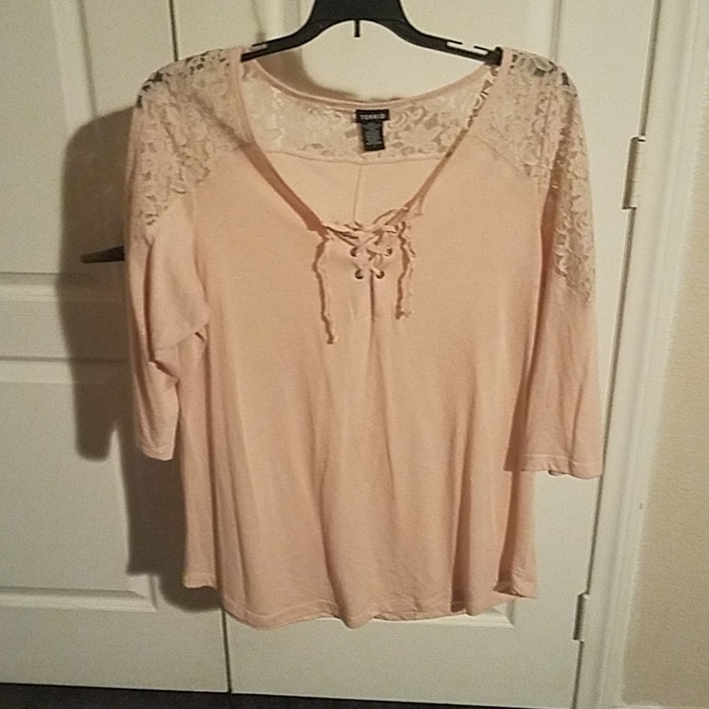 Torrid Long sleeve lace shirt
